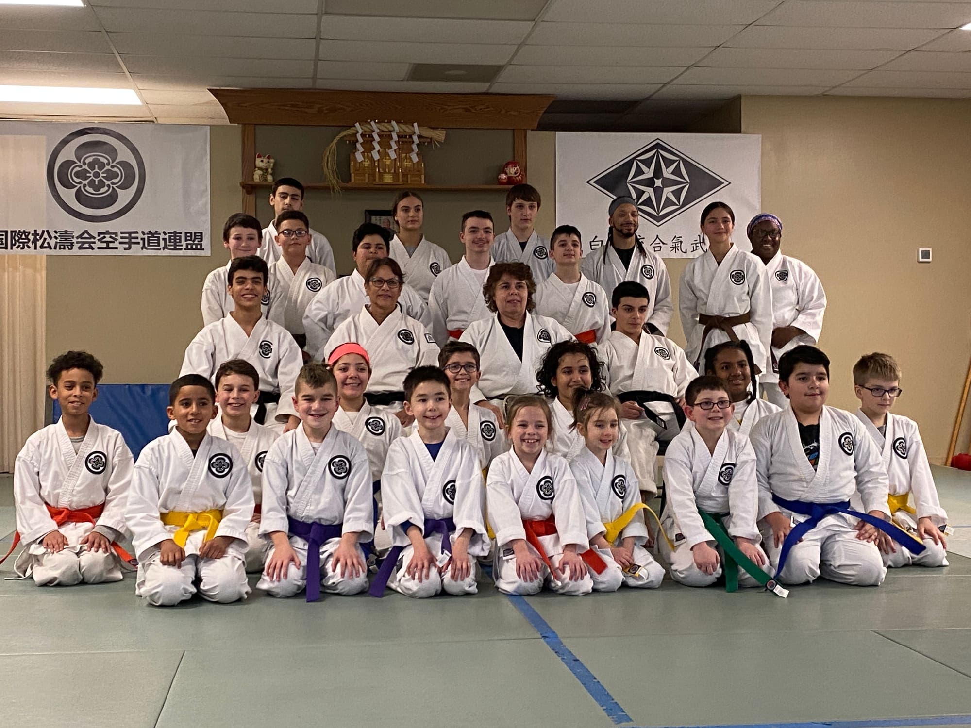 PA Shotojuku students and instructors gathered in the dojo